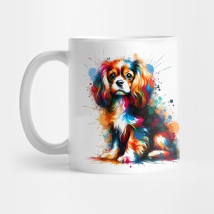 Colorful Splashed Art English Toy Spaniel Portrait Mug